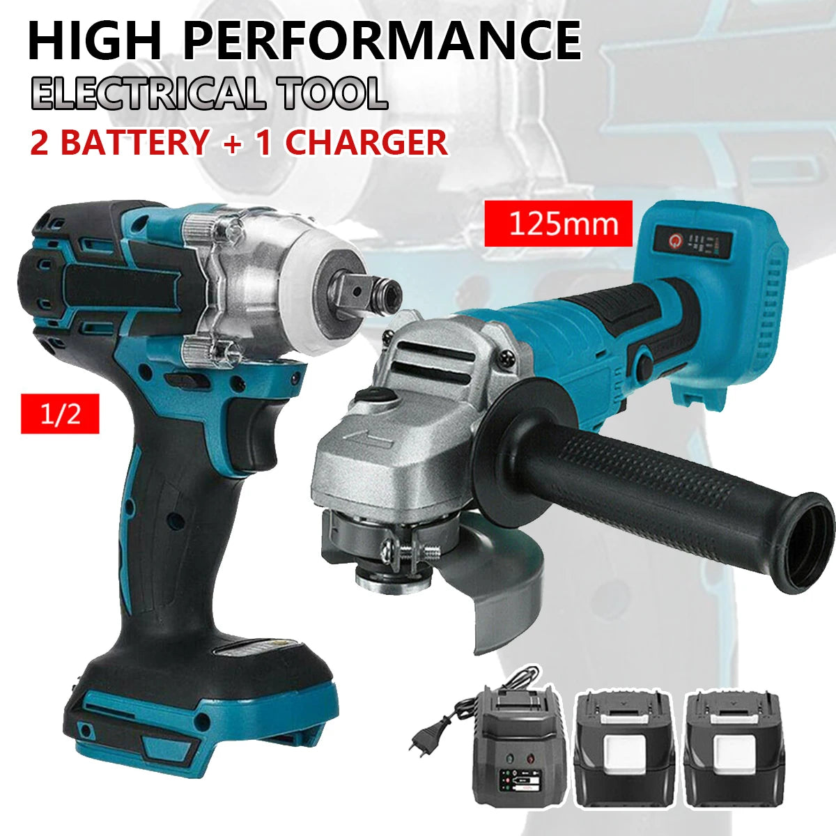 Hign-concerned Brushless Angle Grinder 18V Makita Battery Kit