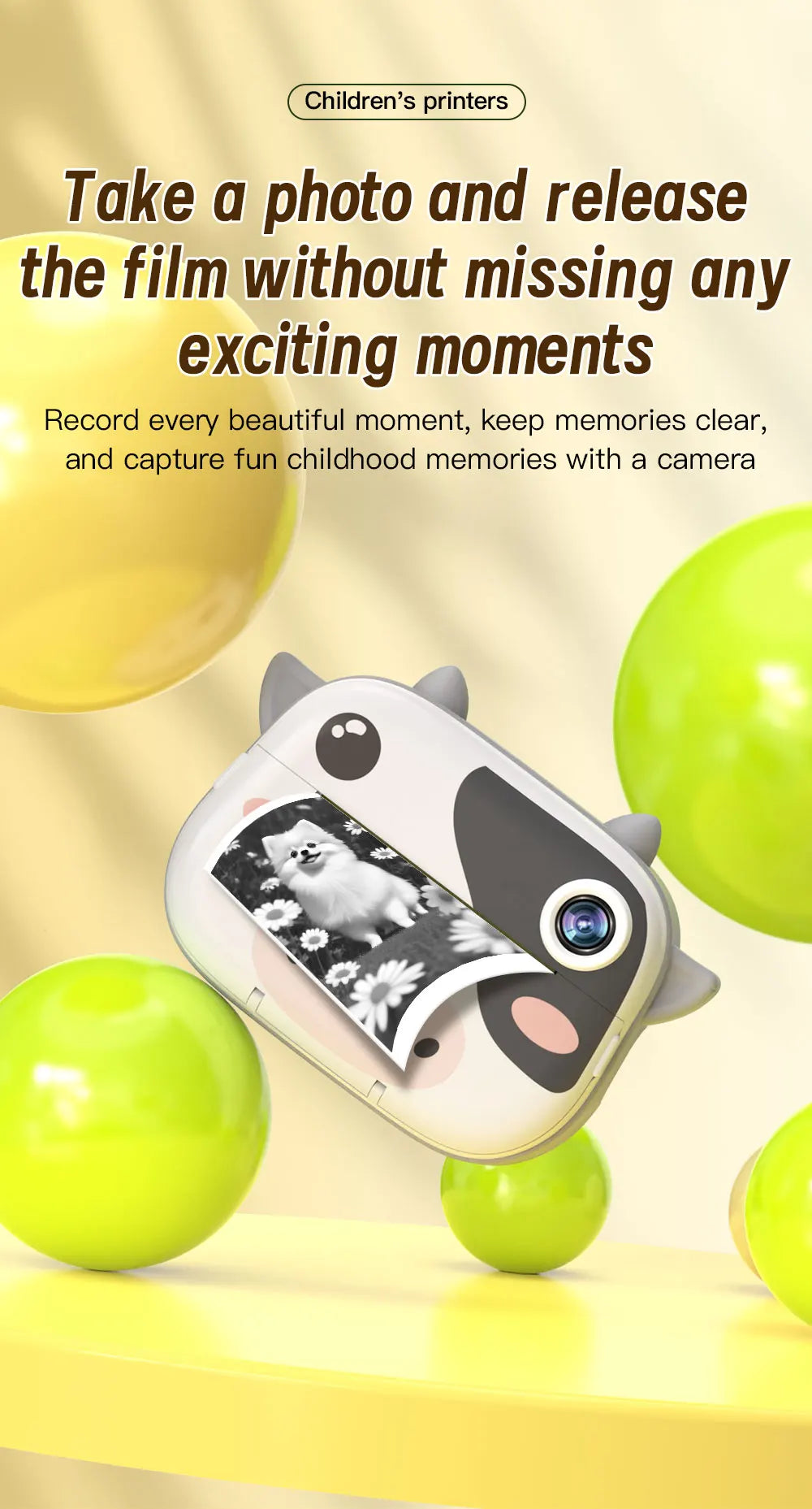 Kids Instant Print Camera 16G 1080P HD Photo Printer Gift