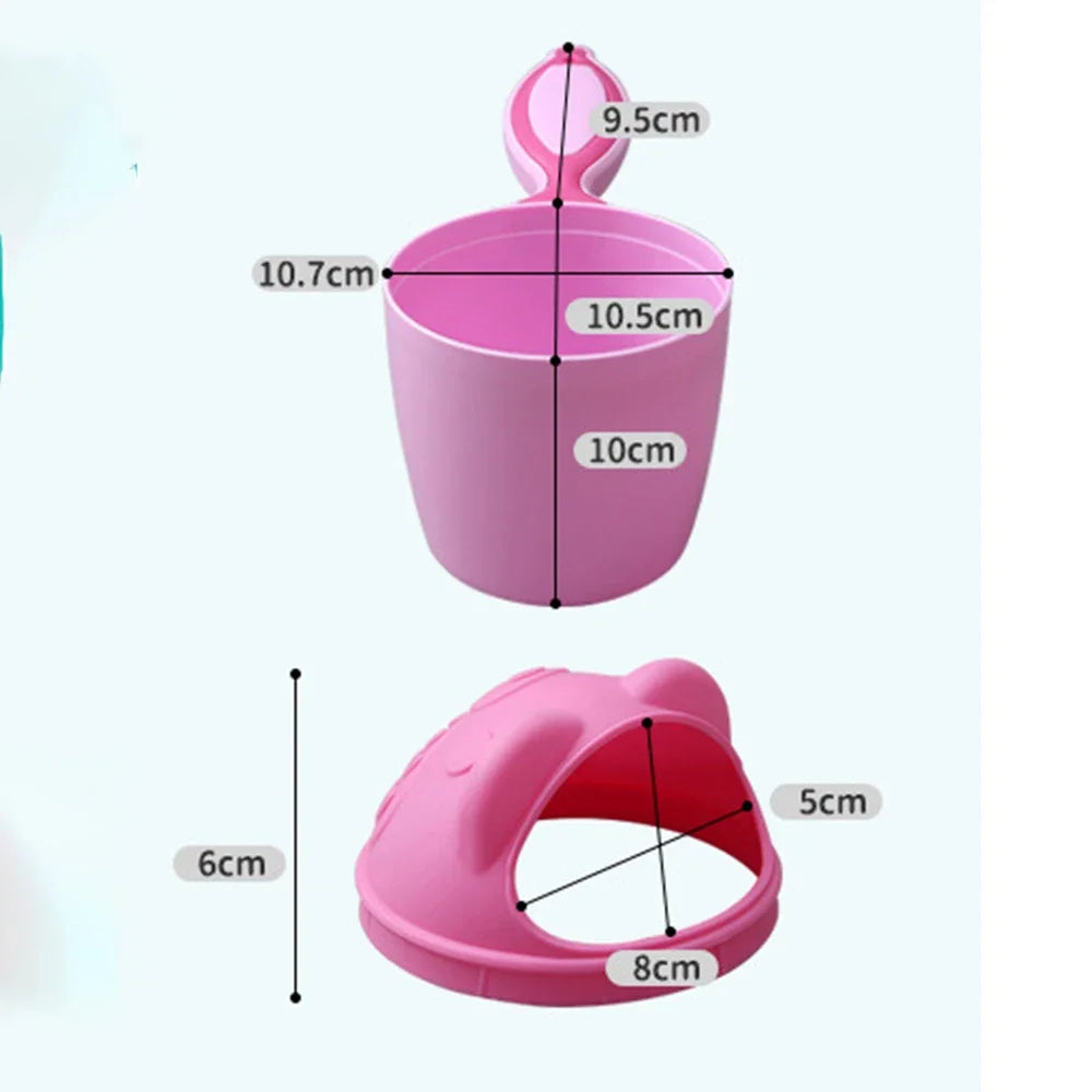 SLAIXIU Cute Cartoon Baby Bath Cap And Shampoo Cup