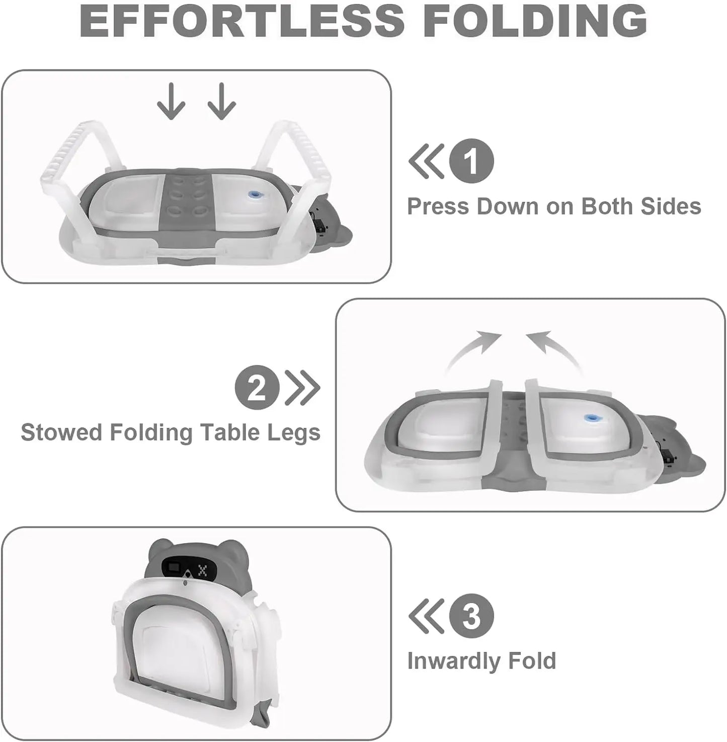 Foldable Baby Bathtub With Bath Cushion And Thermometer