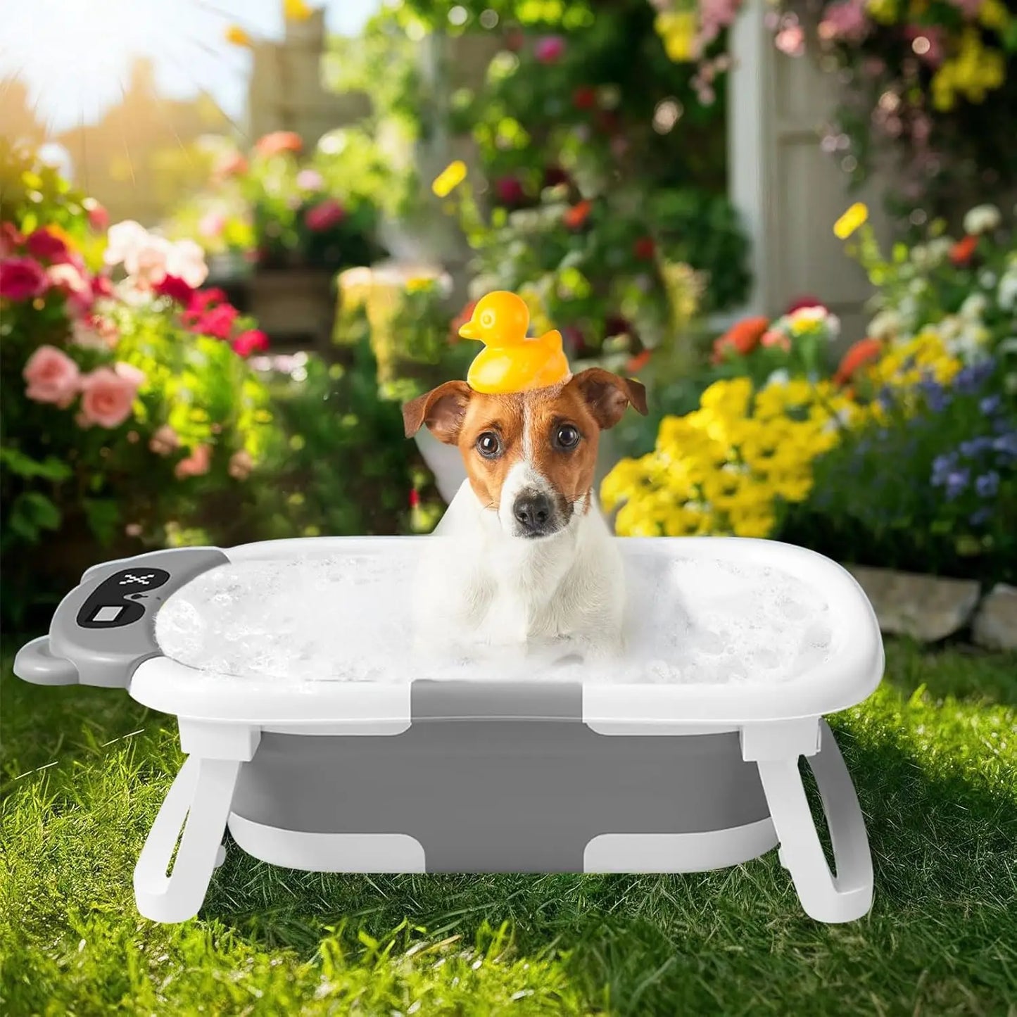 Foldable Baby Bathtub With Bath Cushion And Thermometer