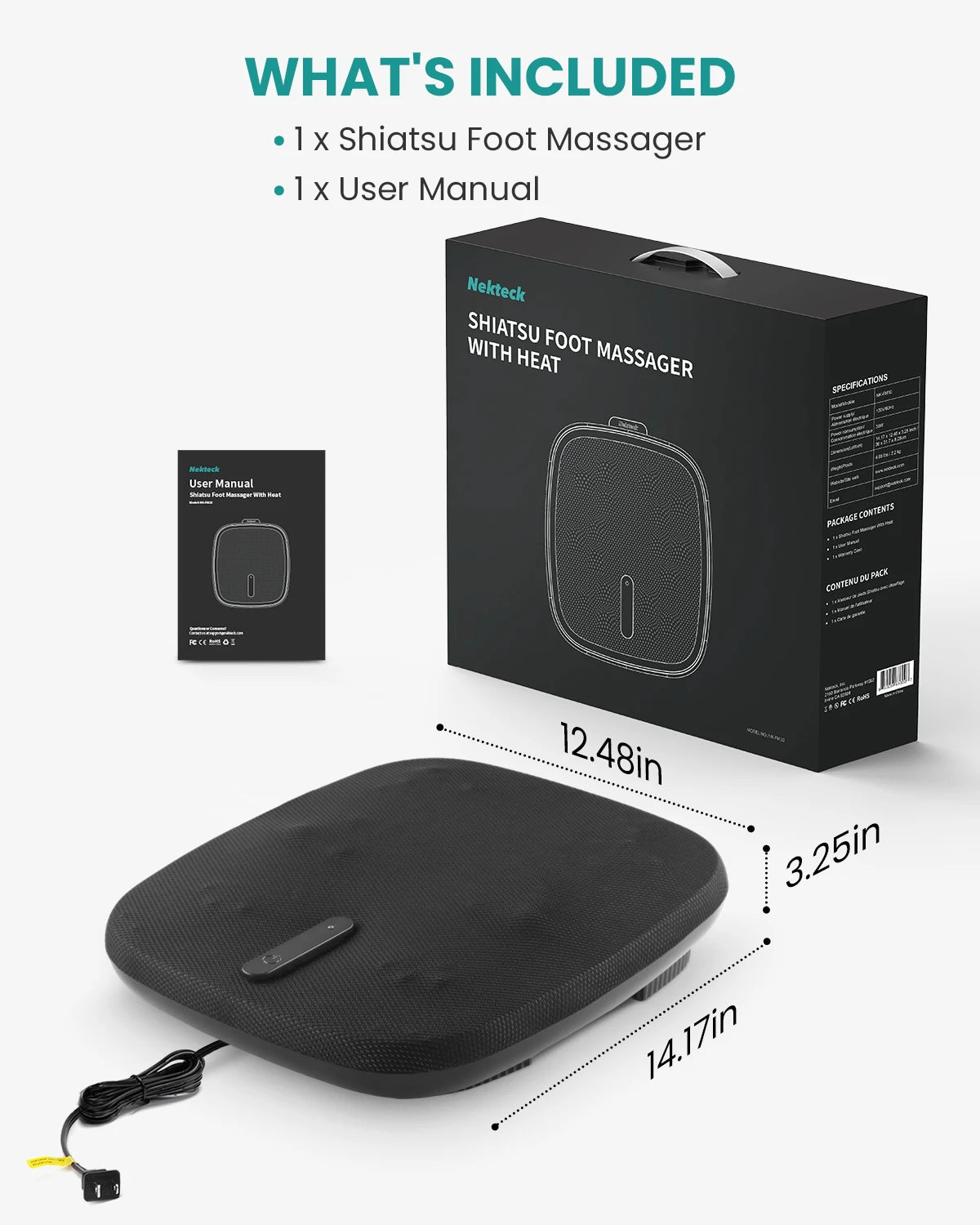 Nekteck Shiatsu Foot Massager With Heat And Infrared