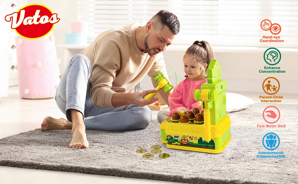 VATOS Mini Coin Operated Arcade Game Bank With 2 Hammers