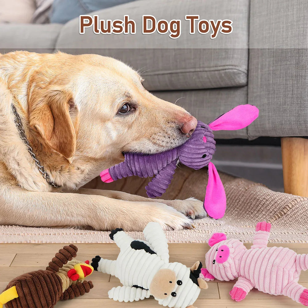 Assorted Plush Squeaky Dog Toys