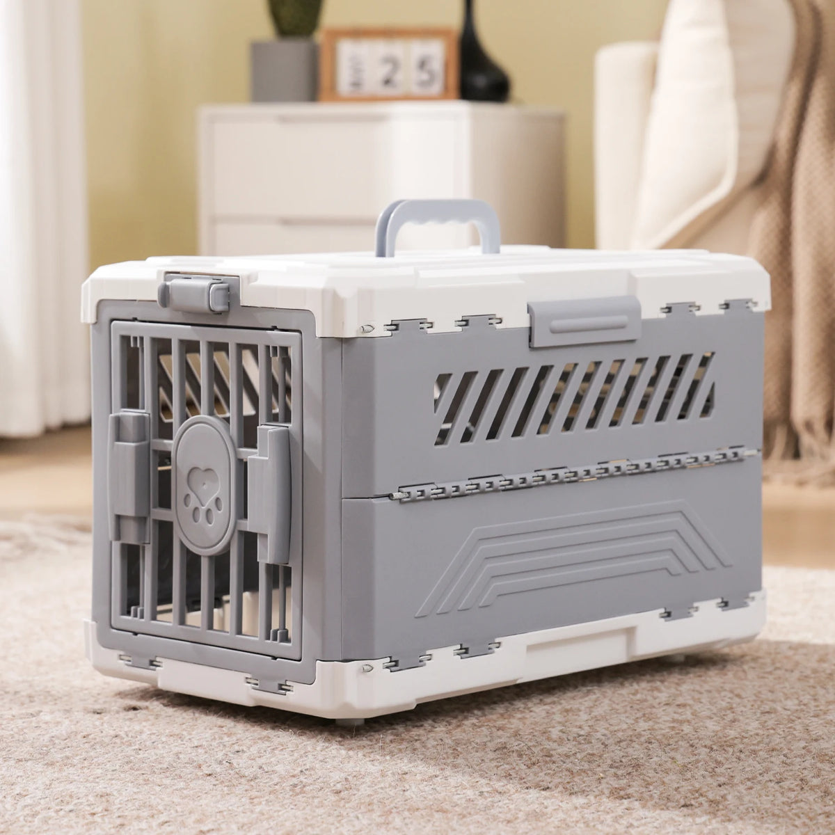 Road Foldable Pet Carrier with Secure Lock Door