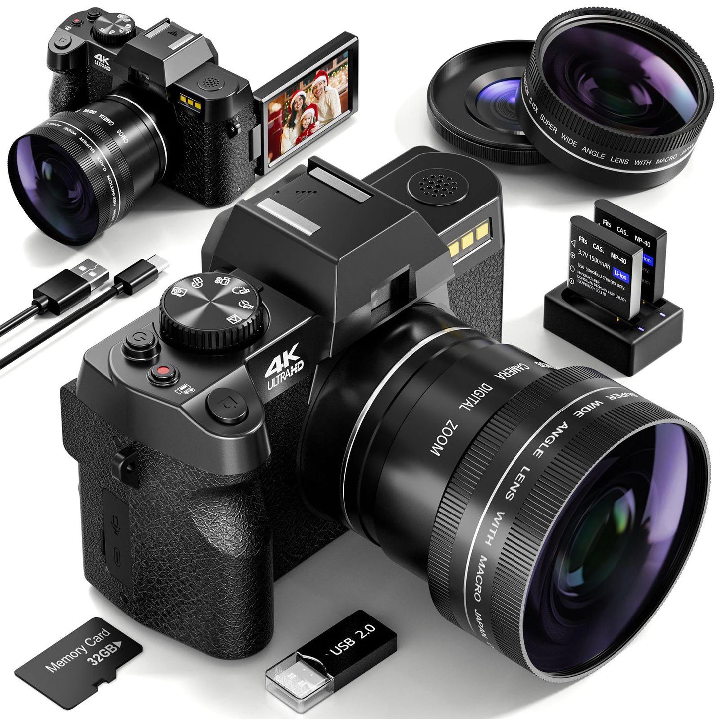 NBD 48MP Digital Camera With WiFi App Control 4K Autofocus