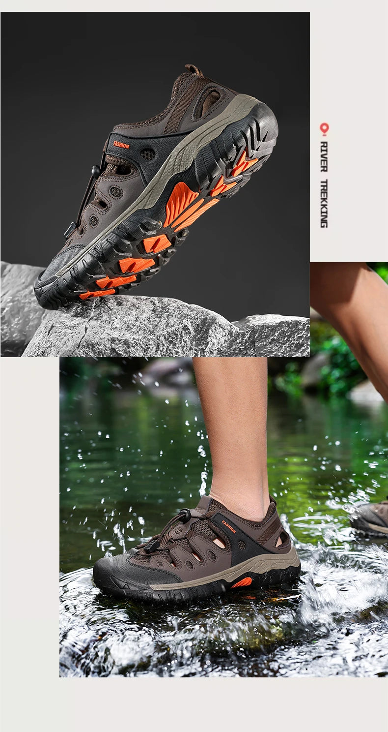 Sxfdneay Men Sandals Beach Shoes Breathable Anti Slip SlipOn