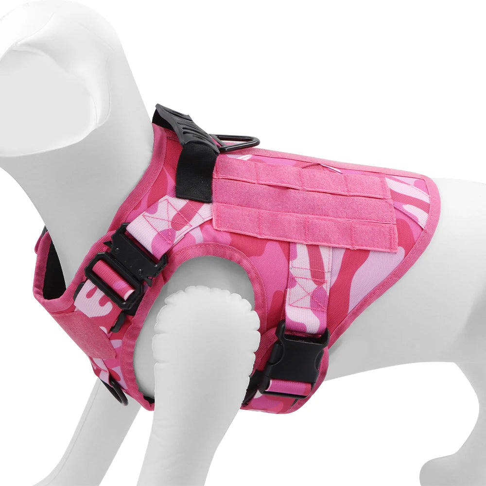 Petravel Dog Harness Tactical Training Vest Nylon Adjustable Camouflage Pattern