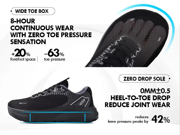 Men Slip On Wide Toe Box Shoes With Arch Support For Running And Walking