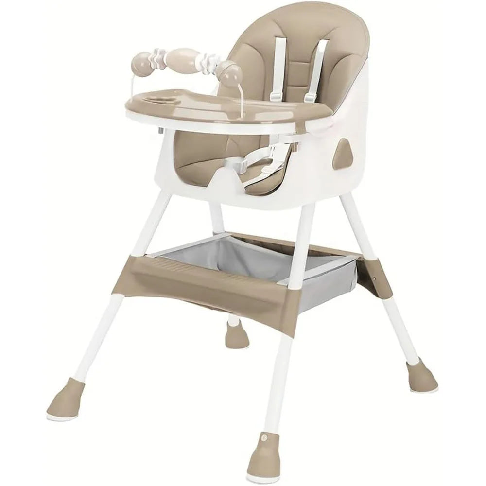 UBRAVOO Foldable Baby High Chair With Tray And Toy Rack