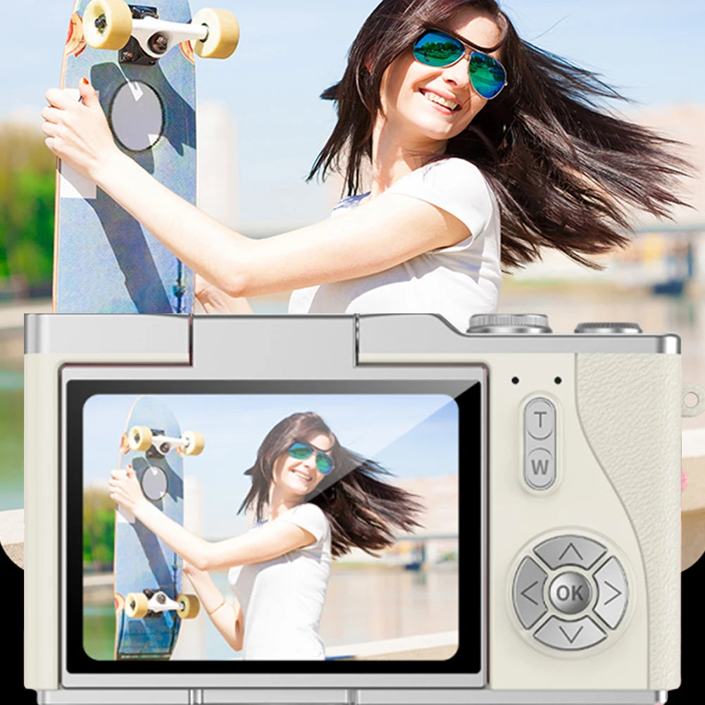 TAKEZERO 4K Digital Camera 48MP With 8X Zoom Flip Screen For Teens And Beginners