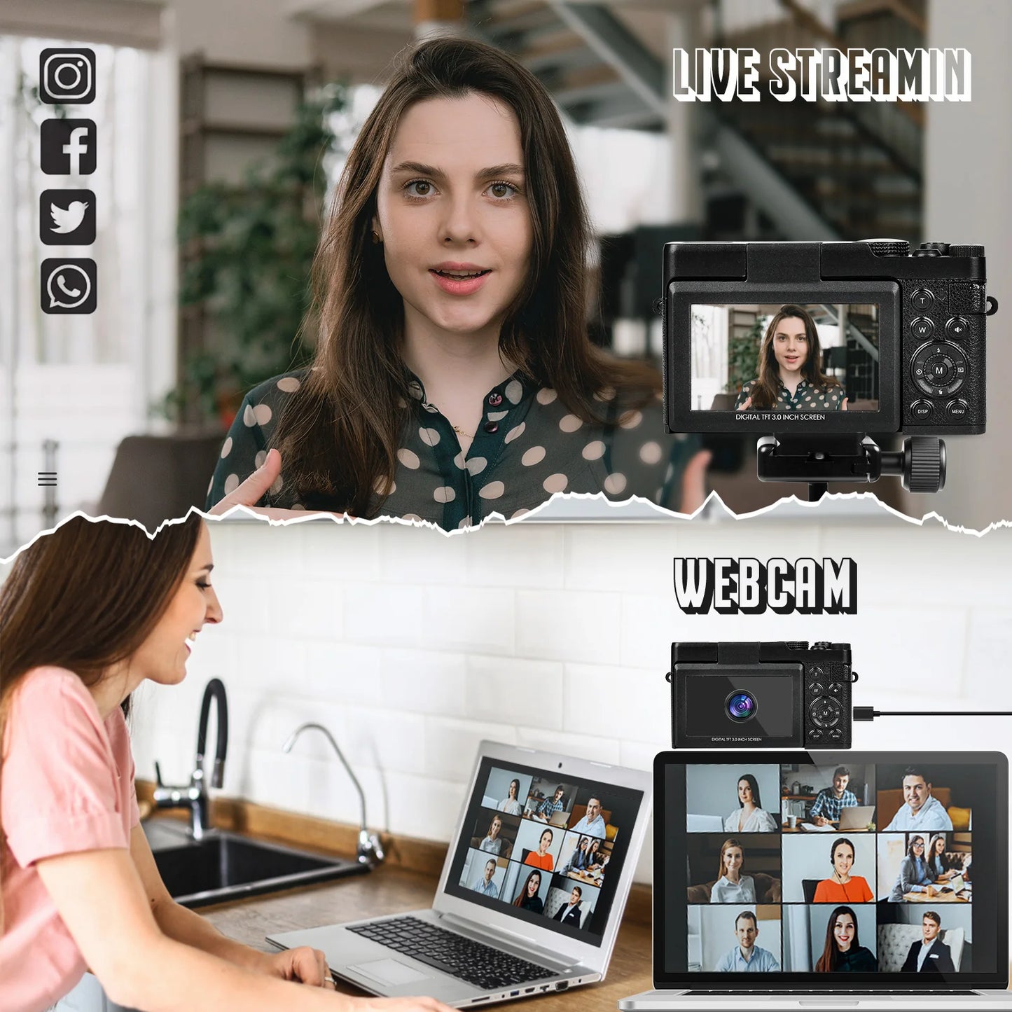 NBD 56MP 4K Autofocus Digital Camera With 32GB Card Bundle