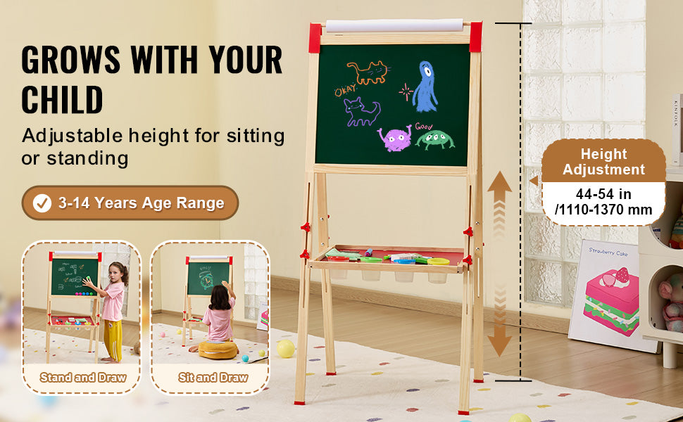 SucceBuy Wooden Magnetic Drawing Board For Kids DoubleSided Whiteboard