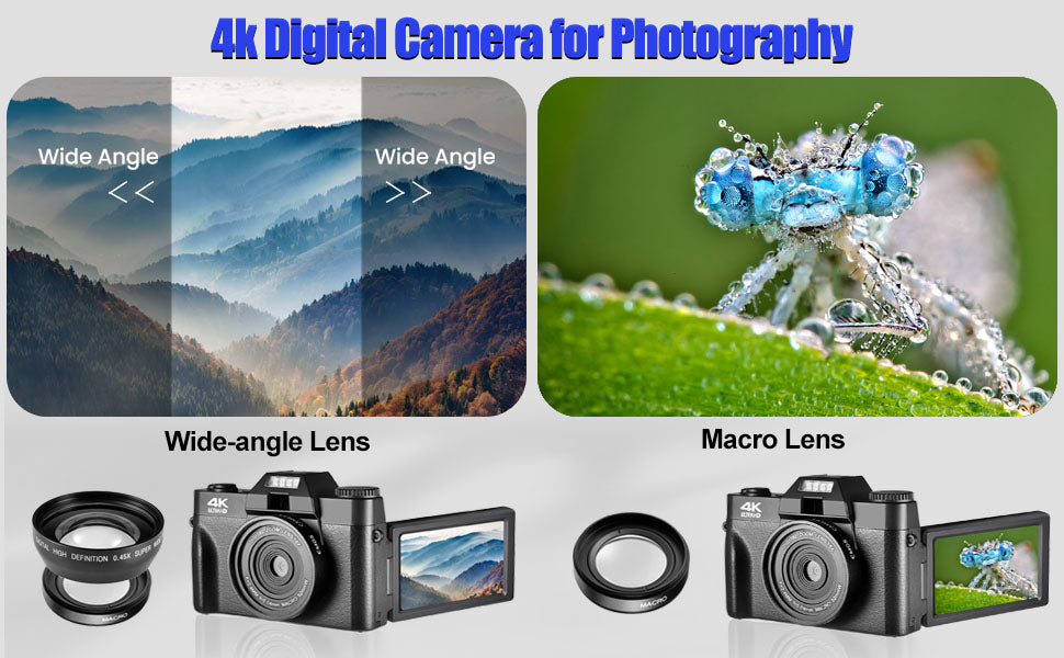 Focal Length 4K Camera For YouTube Vlogging With WiFi